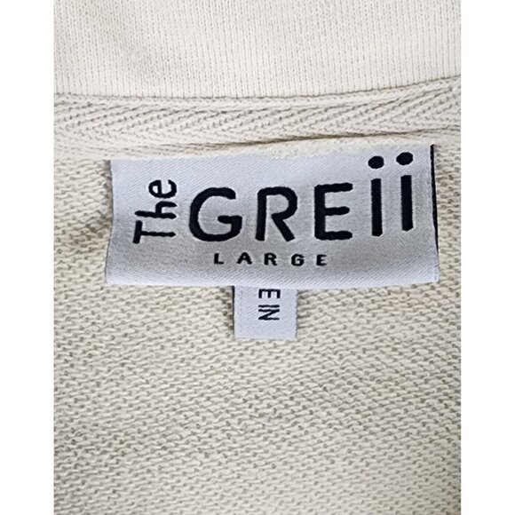 The Greii Sweatshirt Womens Large Cream 1/4 Zip Long Sleeve Preppy Casual Top - Picture 6 of 10